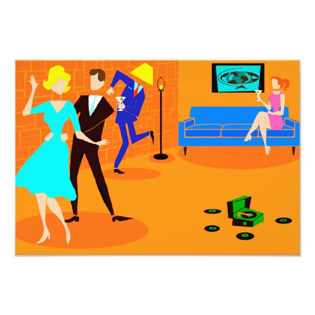 Personalizado Retro Fiesta de cócteles Foto Amplia (Frente)