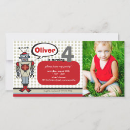 Personalizado Retro Robot Cute Niños Fiesta de Cum