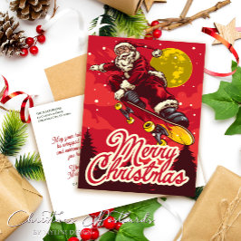 Personalizado Retro Skate Santa Navidad Saludos