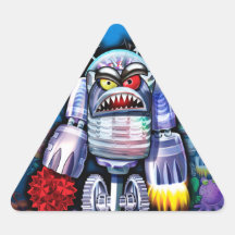 Personalizado Robo Monster Pegatina triangular de 