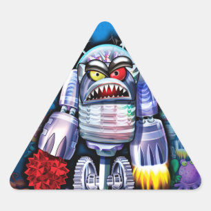 Personalizado Robo Monster Pegatina triangular de