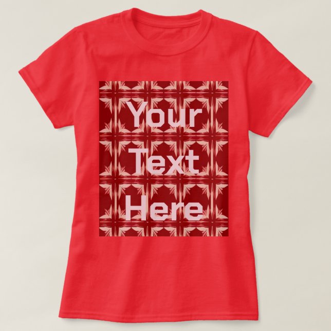 PERSONALIZADO roja de arte de IA Textos camiseta d (Diseño del anverso)