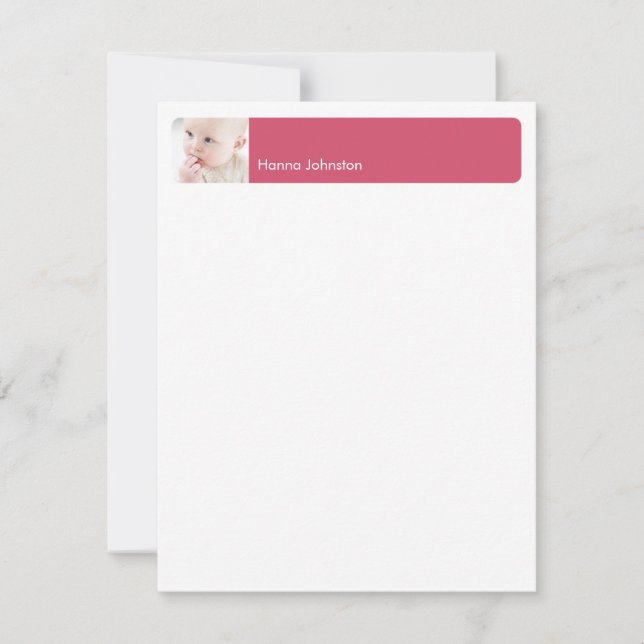 Personalizado rojo foto en blanco gracias tarjeta  (Anverso)