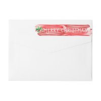 Personalizado rojo Painterly del acebo del navidad