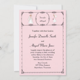 Personalizado romántico novias Invitación a la bod