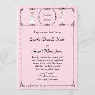Personalizado romántico novias Invitación a la bod
