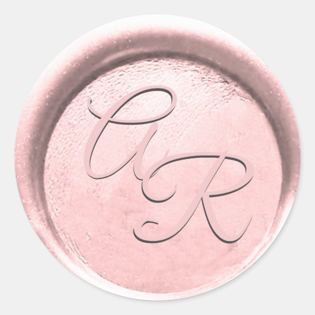*~* PERSONALIZADO ROSA BLUSH ORO ROJO Sello de Cer (Anverso)