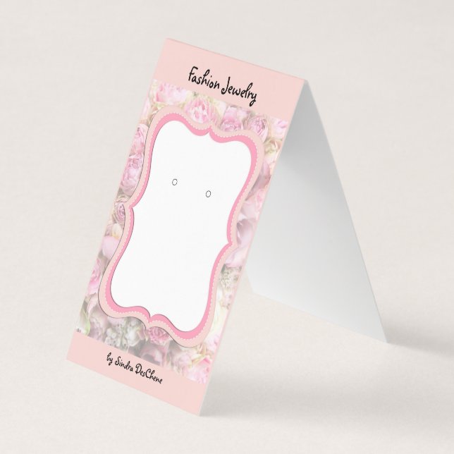 Personalizado rosa Floral Plaque Tentfold Tarjetas (Anverso)