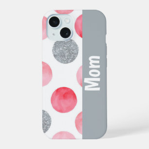 Personalizado Rosa y Gris de Lunares