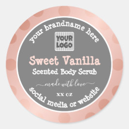 Personalizado rosa y gris Etiquetas de embalaje de