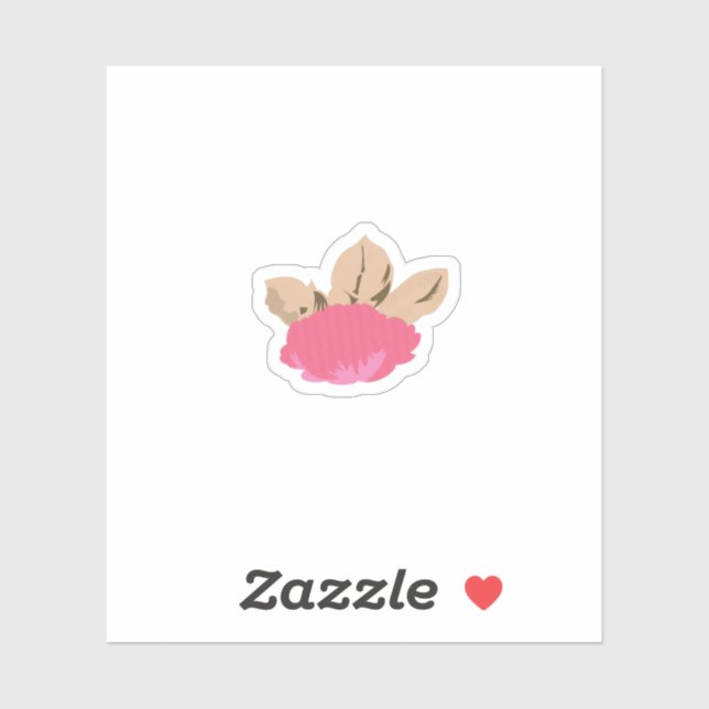 personalizado rosa y marrón Pegatina de vinilo de  (Hoja)