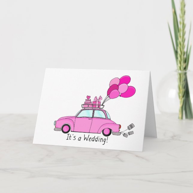 Personalizado rosado Invitación a la boda (Anverso)