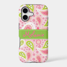 Personalizado rosado y verde del monograma del
