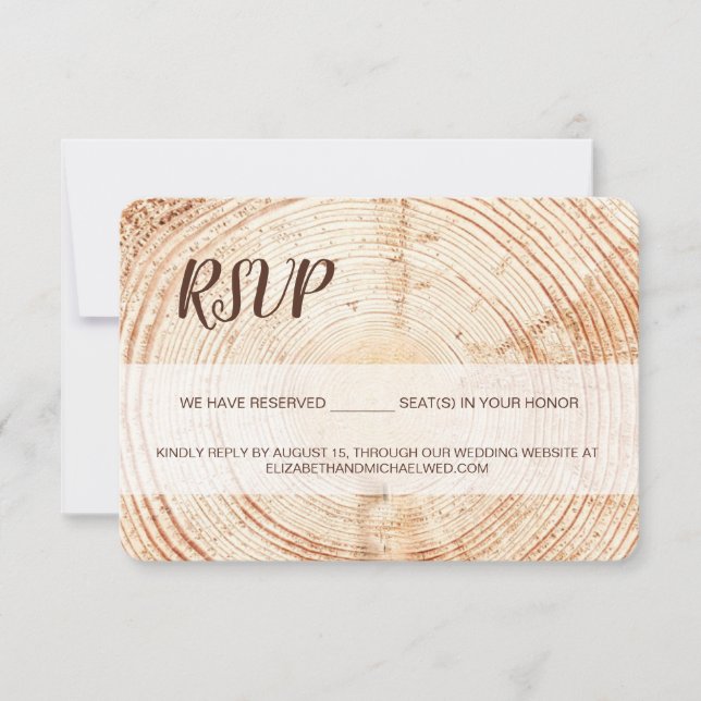 Personalizado RSVP boda de escritura de grano de m (Anverso)