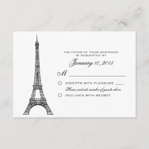 Personalizado RSVP de París de la Torre Eiffel Wed
