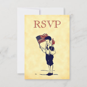 Personalizado RSVP Vintage 4 de julio Tarjeta Fies