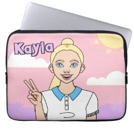 Personalizado rubio Chica Funda de lápiz de escuel
