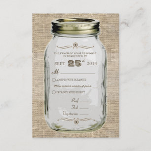 Personalizado rústico RSVP de la apariencia