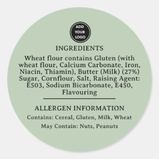 PERSONALIZADO Sage Green Allergy Alert Pegatina de