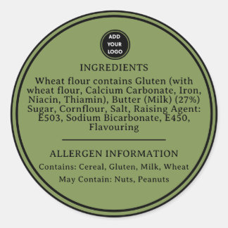 PERSONALIZADO Sage Green Allergy Alert Pegatina de