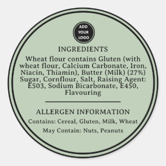 PERSONALIZADO Sage Green Allergy Alert Pegatina de