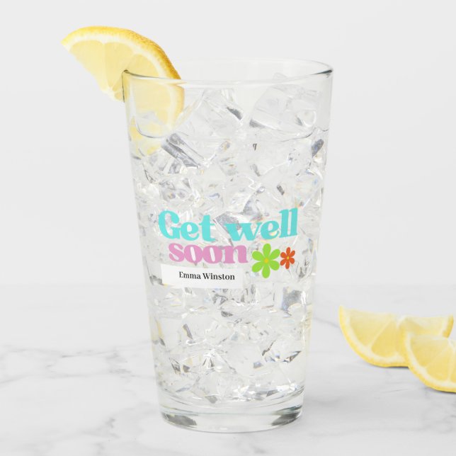 Personalizado, salgan bien pronto mensaje floral b (Anverso (hielo))