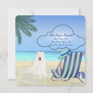 Personalizado Samoyed Tarjeta "We Have Moved" 5.25