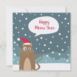 Personalizado santa cat en copos de nieve, feliz a