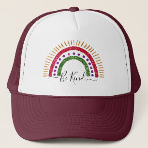 Personalizado Sé Amable Purpurina Arcoiris Gorra C
