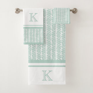 Personalizado Seaglass Mint Green White Zigzag Str