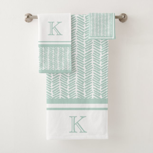 Personalizado Seaglass Mint Green White Zigzag Str (In situ)