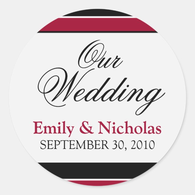 : personalizado: Sello de invitación a la boda roj (Anverso)