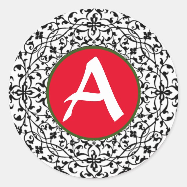 PERSONALIZADO SELLO PARA SOBRES PEGATINA INICIAL N (Anverso)