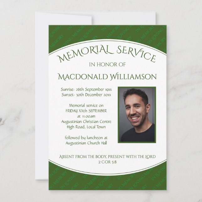 Personalizado | SERVICIO MEMORIAL | Invitación VER (Anverso)
