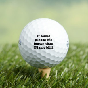 Personalizado 'Si se encuentra', bolas de golf, re