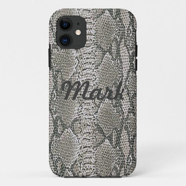 Personalizado Silver Snake Skin iPhone 5 Funda (Reverso)