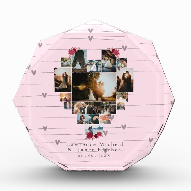 Personalizado simple 18 corazón Forma de foto rega (Anverso)
