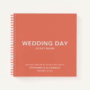Personalizado simple Boda Terracotta Libro de invi
