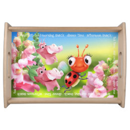 Personalizado sirviendo ladybug en la bandeja y ja