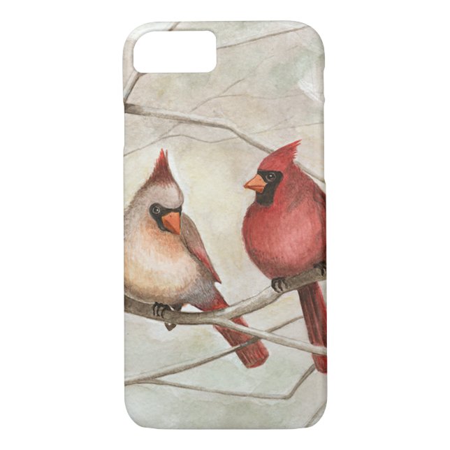 personalizado Slim Funda de iPhone 7/8 Red Cardina (Reverso)