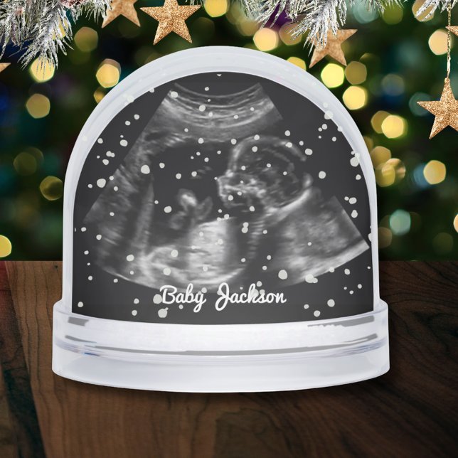 Personalizado Sonograma Embarazo Ultrasonido Foto (Custom Sonogram Pregnancy Ultrasound Photo Snow Globes)