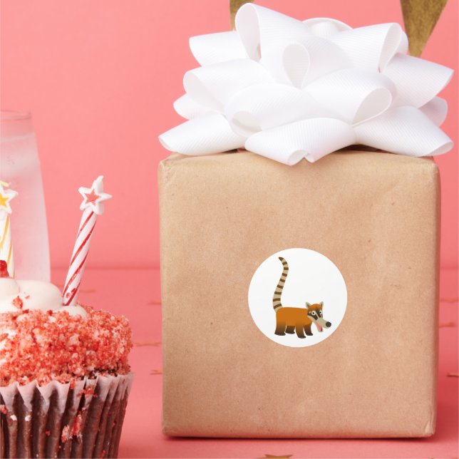 Personalizado sonriente Cute Pegatina Coatimundi (Fiesta)