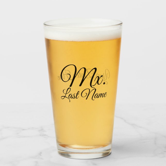 Personalizado Sr./Sra./Mx/Dr. Pint Glass (Anverso (lleno))