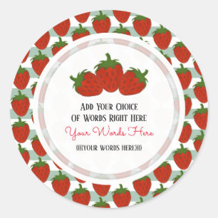 Personalizado Strawberry Classic Round Pegatina