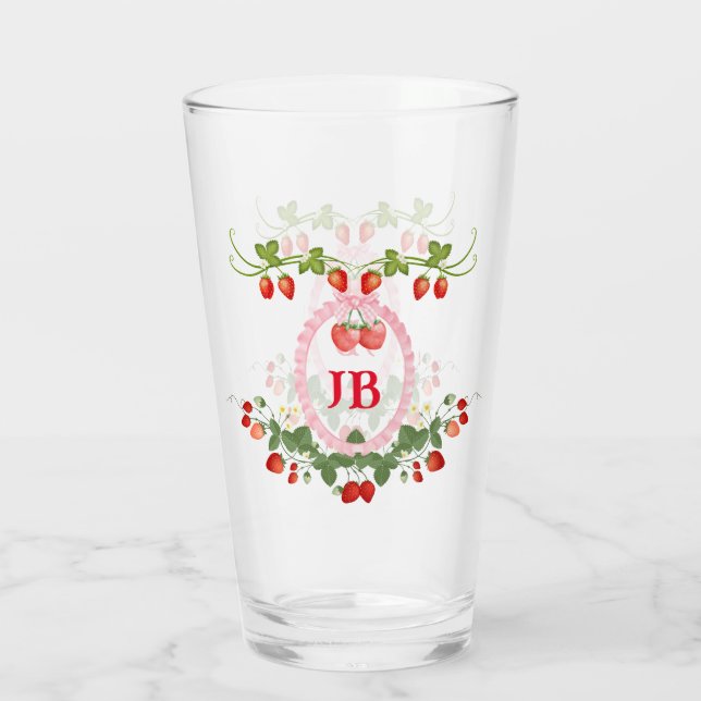 Personalizado Strawberry Monogrammed (Reverso)