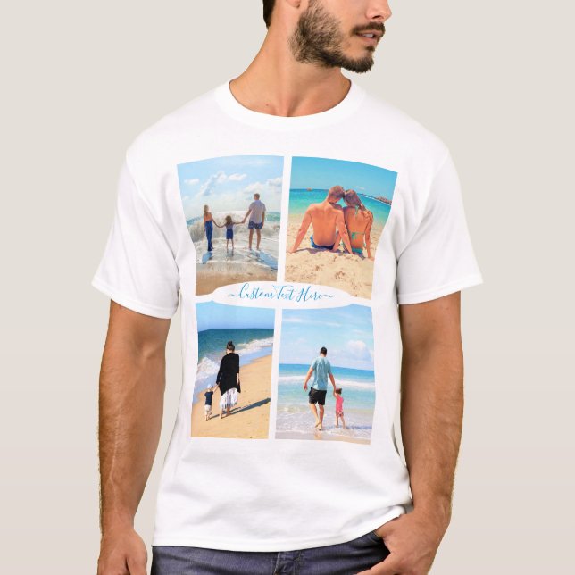Personalizado Su camiseta Collage de fotos con tex (Anverso)