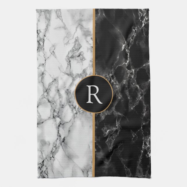 Personalizado Su Carta Toalla De Cocina De Mármol (Vertical)