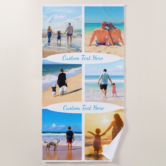Personalizado Su Collage de fotos y toalla de play (Anverso)