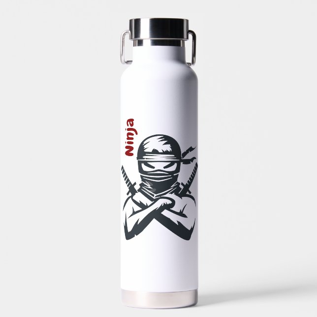 Personalizado Su Nombre Botella De Agua Ninja (Delantero)