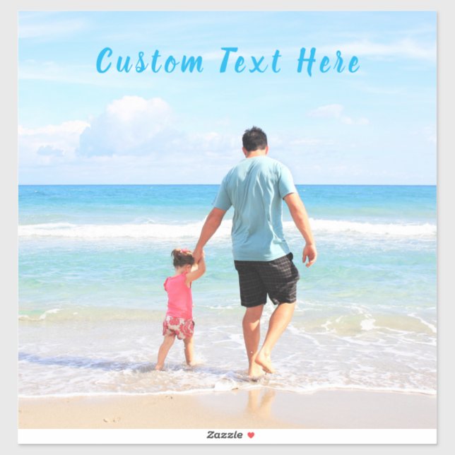 Personalizado Su Pegatina fotográfico con texto pe (Hoja)